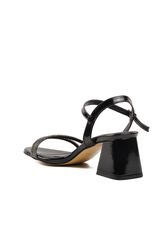 Aspor Siyah Rugan Kadın Abiye Ayakkabı Topuklu Sandalet - Thumbnail