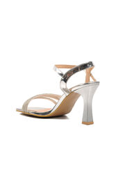 Aspor Gümüş Gri Kadın Abiye Ayakkabı Topuklu Sandalet - Thumbnail