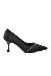 Aspor - Aspor Siyah Saten Kadın Topuklu Ayakkabı