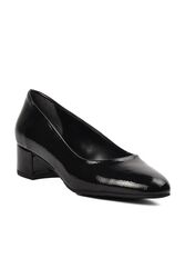 Ayakmod - Ayakmod Siyah Rugan Kırışık Kadın Topuklu Ayakkabı
