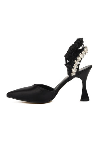 Aspor Siyah Kadın Abiye Topuklu Ayakkabı