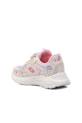 Aspor F Beyaz Pembe Kız Çocuk Kalp Desenli Spor Ayakkabı - Thumbnail