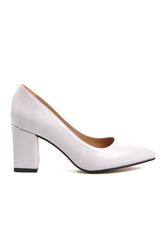 Ayakmod - Ayakmod Beyaz Kadın Klasik Topuklu Ayakkabı