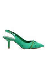 Aspor - Aspor Yeşil Saten Kadın Abiye Ayakkabı