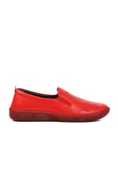 Aspor - Aspor Kırmızı Hakiki Deri Kadın Günlük Ayakkabı