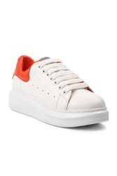 Ayakmod - Ayakmod Beyaz Kırmızı Hakiki Deri Kadın Sneaker