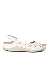 Carlaverde - Carlaverde Beyaz Kadın Rahat Taban Sandalet