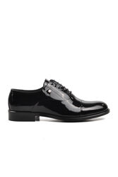 Fosco - Fosco Siyah Rugan Hakiki Deri Erkek Klasik Ayakkabı
