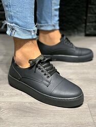 Pabucmarketi Erkek Günlük Ayakkabı Siyah (Siyah Taban) - Thumbnail