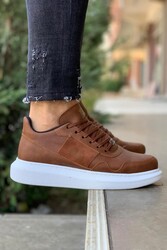 Pabucmarketi Erkek Ayakkabı Yüksek Taban Günlük Ayakkabı Taba - Thumbnail