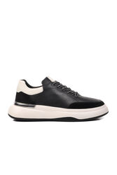 Marcomen - Marcomen Siyah Beyaz Hakiki Deri Erkek Sneaker