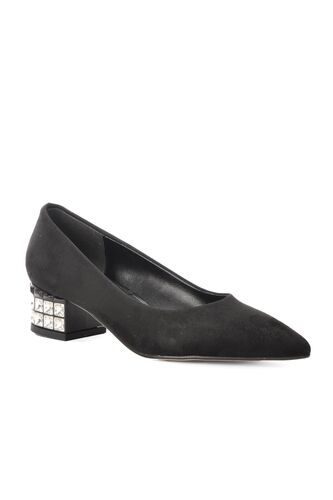 Pierre Cardin Siyah Süet Kadın Topuklu Ayakkabı