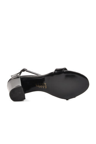 Pierre Cardin Siyah Rugan Kadın Abiye Ayakkabı Topuklu Sandalet