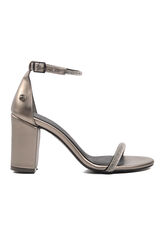 Pierre Cardin - Pierre Cardin Platin Kadın Abiye Ayakkabı Topuklu Sandalet