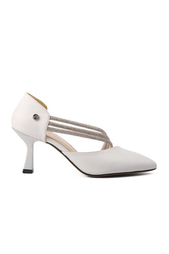 Pierre Cardin Beyaz Cilt Kadın Abiye Ayakkabı