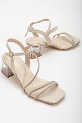 Pabucmarketi - Pabucmarketi BeJ Taşlı Alçak Topuklu Kadın Ayakkabı