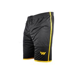 Walkway Siyah Sarı Polyester Erkek Spor Şort - Thumbnail